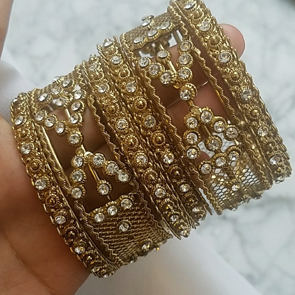 Intricate Brass Gold Bangles
